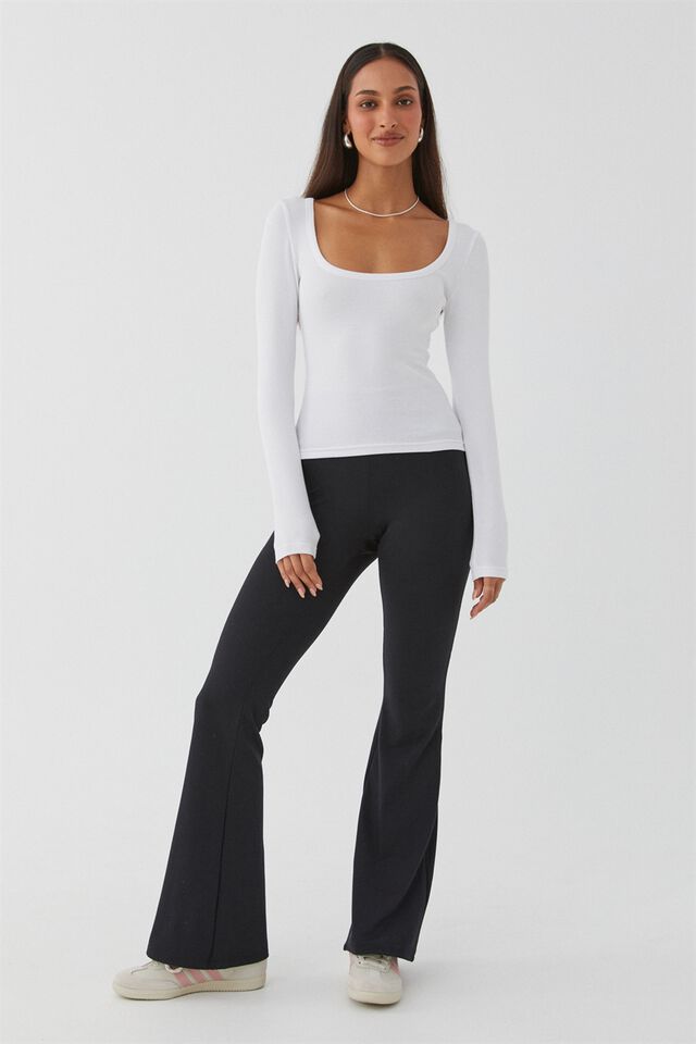 Riri Scoop Neck Long Sleeve Top & Active Flare Pant, 