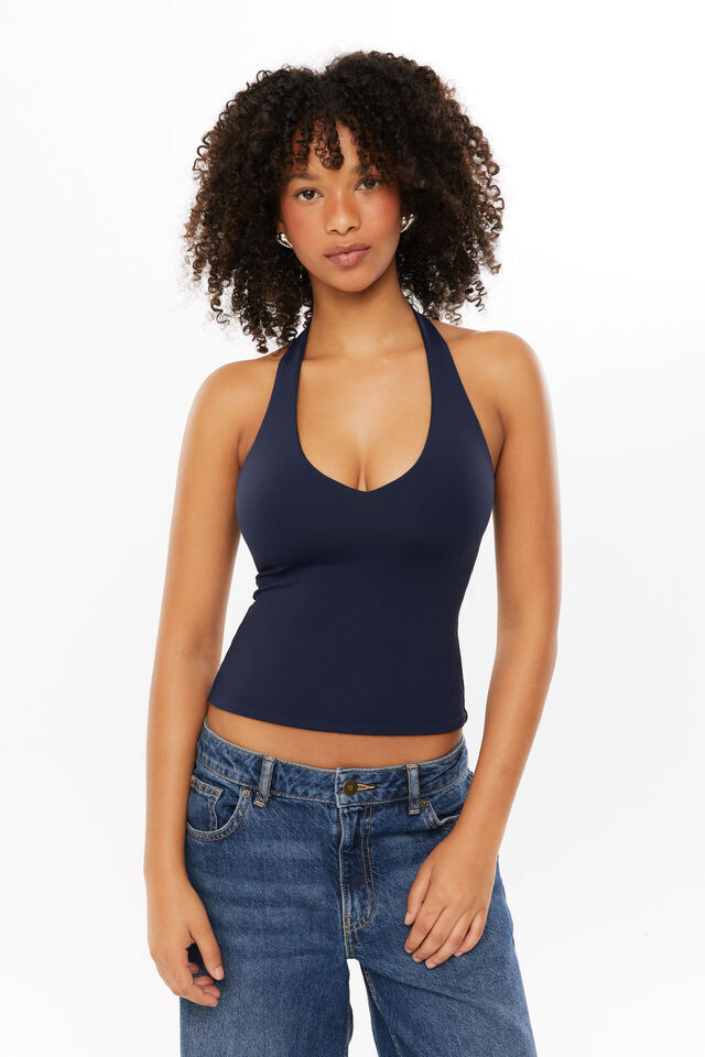 Luxe Halter Top & Low Rise Baggy Jean Bundle, 