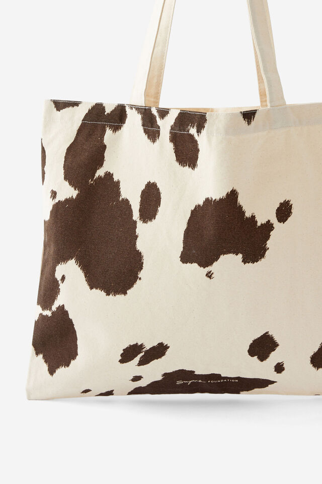 Supre Foundation Square Tote, COWHIDE PRINT