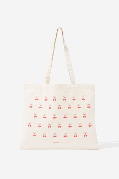 Supré Square Foundation Tote Bag, CHERRIES