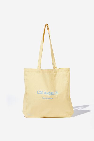 Foundation Supre Organic Tote Bag, LOS ANGELES CALIFORNIA YELLOW