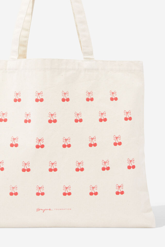 Supré Square Foundation Tote Bag, CHERRIES