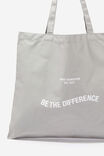 Supré Square Foundation Tote Bag, BE THE DIFFERENCE/GREY - alternate image 2