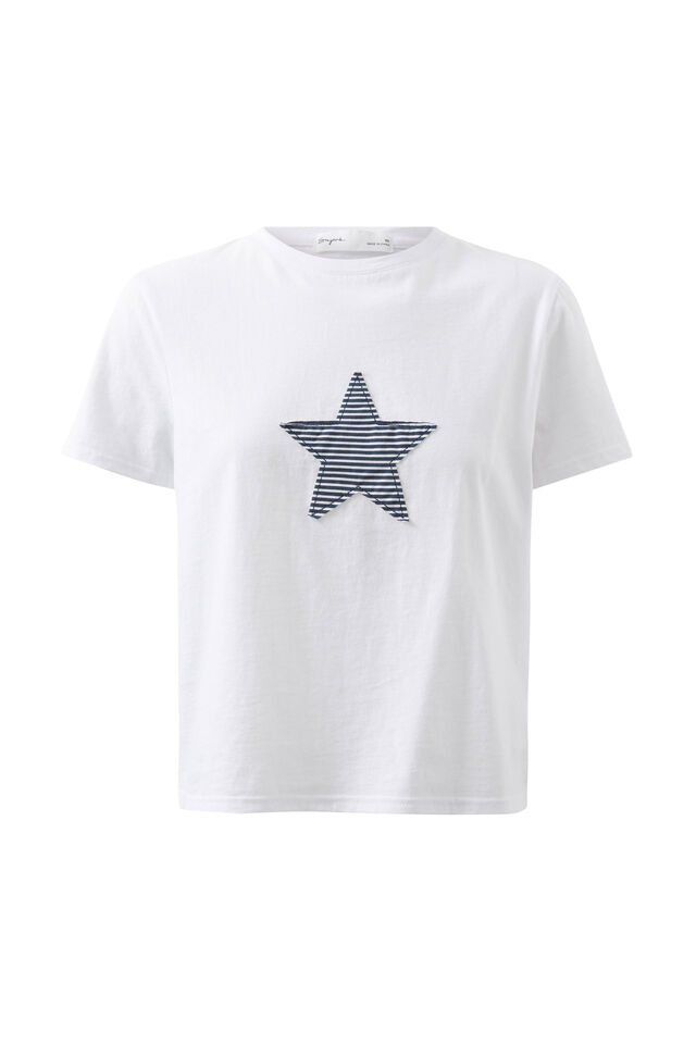 Stripe Star Graphic Tee, WHITE/STRIPE STAR