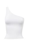 Luxe One Shoulder Top, WHITE - alternate image 6