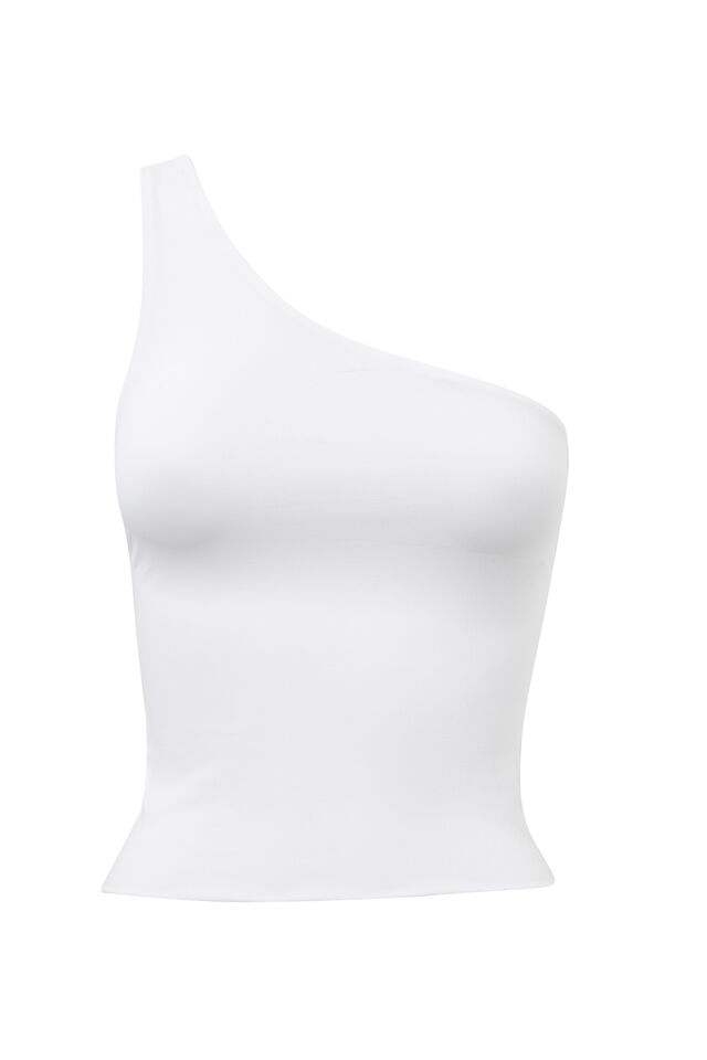 Luxe One Shoulder Top, WHITE
