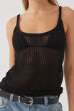 Isabel Crochet Cami, BLACK METALIC - alternate image 2