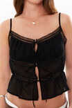 Amy Tie Front Cami, BLACK - alternate image 4