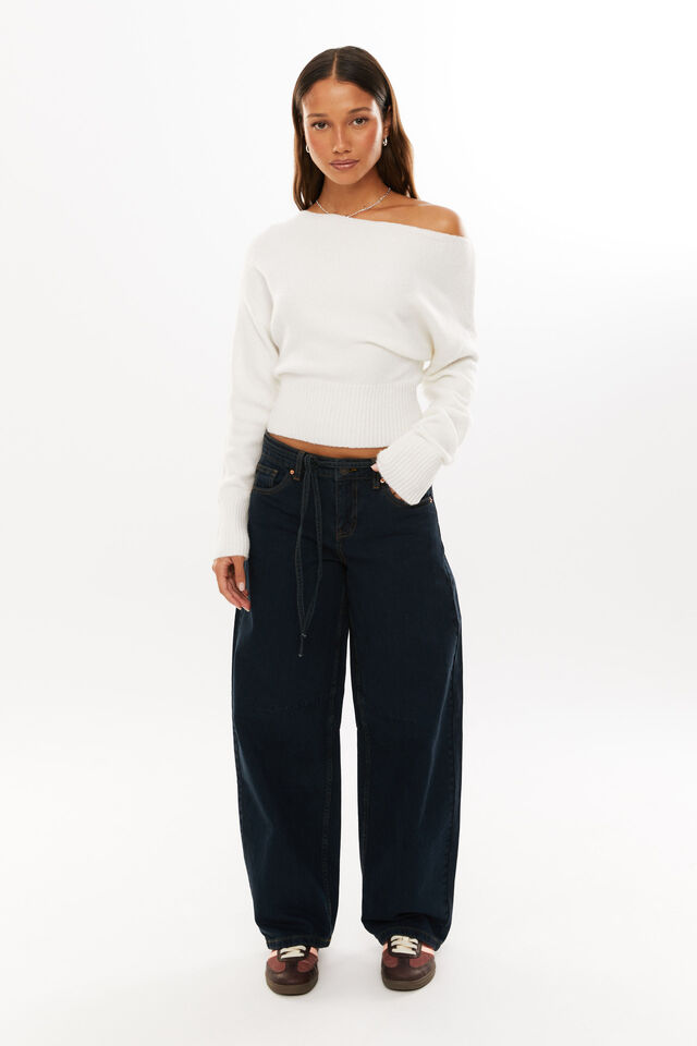 Low Rise Barrel Jean, INK BLUE