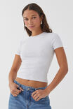 Cotton Fitted Tee, GREY MARLE - alternate image 1