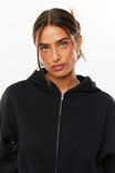 Jolie Cropped Zip Through Hoodie, BLACK - alternate image 4