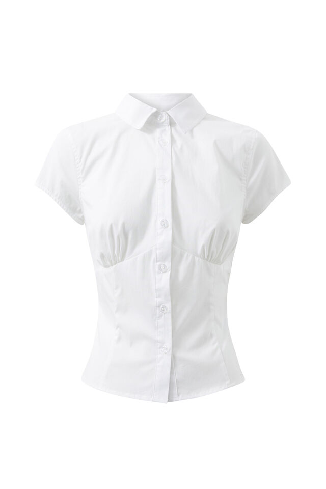 Ena Short Sleeve Shirt, WHITE