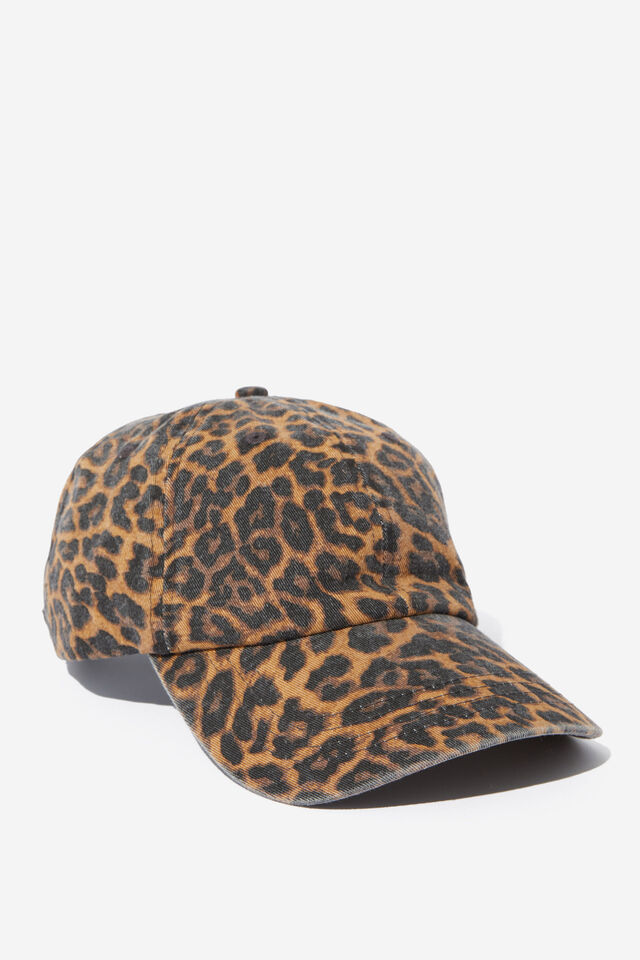 Emily Graphic Baseball Cap, WASHED LEOPARD