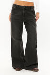 Super Baggy Flare Jean, WASHED BLACK - alternate image 2
