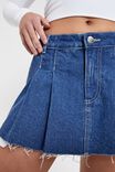 Pleated Micro Mini Skirt, CORAL BLUE