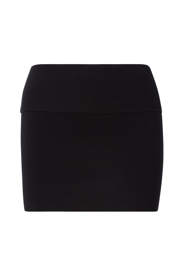 Nora Knit Mini Skirt, BLACK