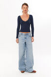 Super Smooth Isla Long Sleeve Top, MIDNIGHT NAVY - alternate image 2