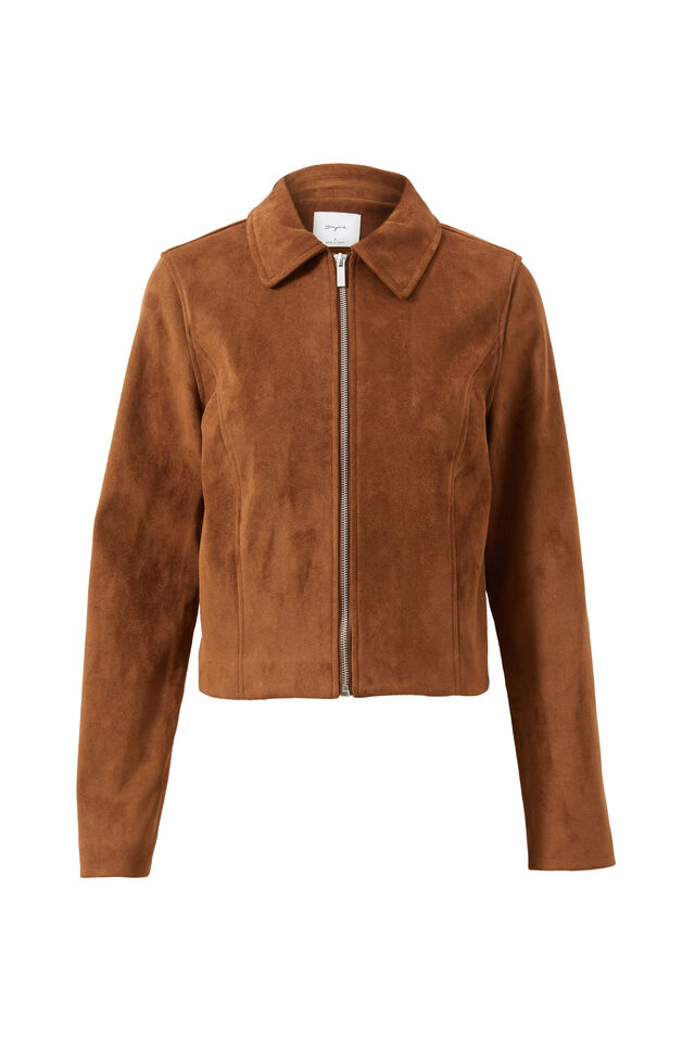 Hailey Faux Suede Jacket, BRUNETTE BROWN
