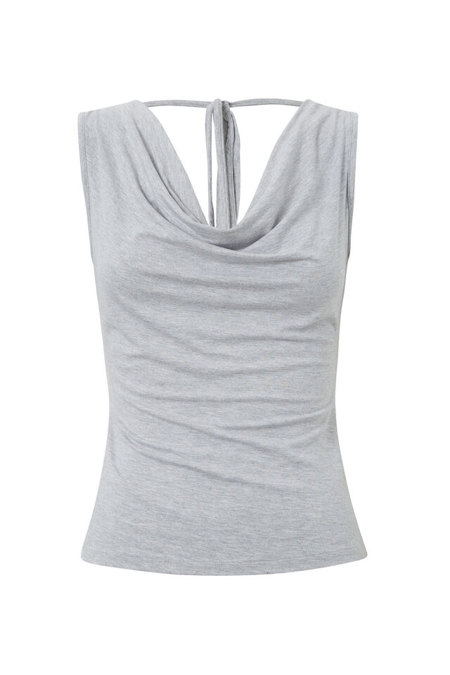 Capri Cowl Neck Top, GREY MARLE