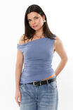 Soft Mia Ruched Top, FROST BLUE - alternate image 1