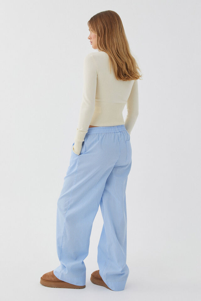 Mimi Pull On Pant, PALE BLUE WHITE STRIPE