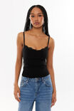 Sophia Lace Trim Cami, BLACK - alternate image 1