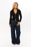 Isabel Zip Through Shirt, BLACK - alternate image 2