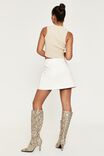 Vegan Leather Aline Skirt, WINTER WHITE