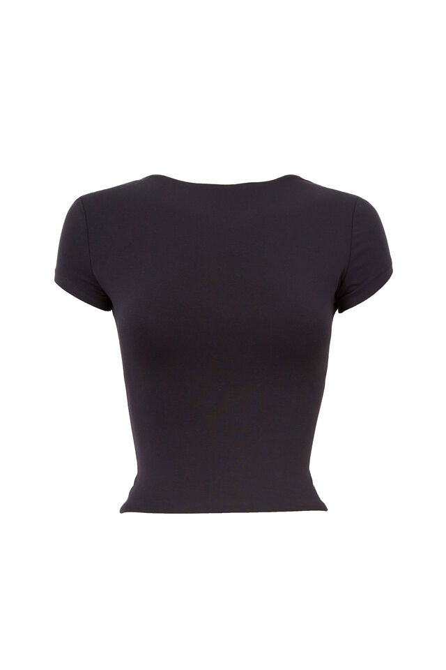 Soft Backless Tee, BLACK