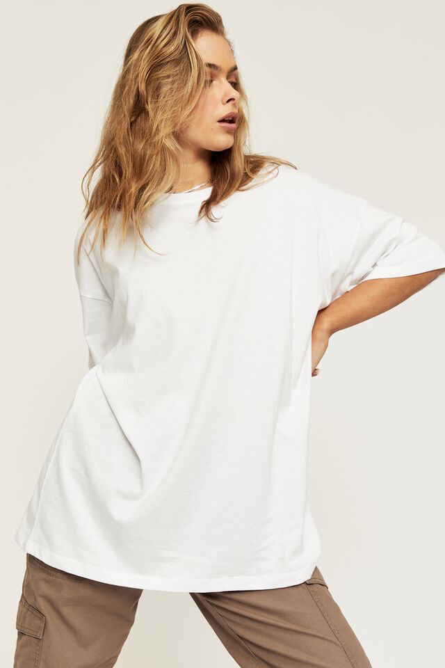 Piper Oversized T Shirt, WHITE