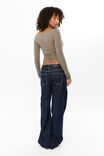 Soft Long Sleeve Off Shoulder Top, OLIVE GREEN - alternate image 3