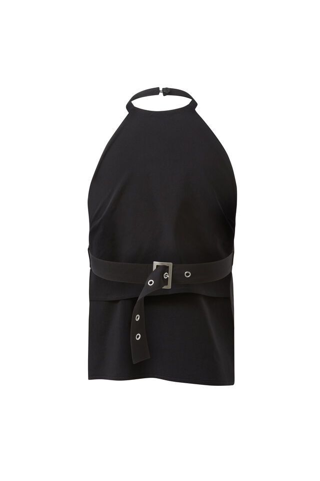 Scarlette Backless Halter Top, BLACK