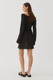 Jessa Bell Sleeve Knit Mini Dress, BLACK - alternate image 3
