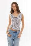 Capri Cowl Neck Top, ADRIANA SNAKE GREY - alternate image 1