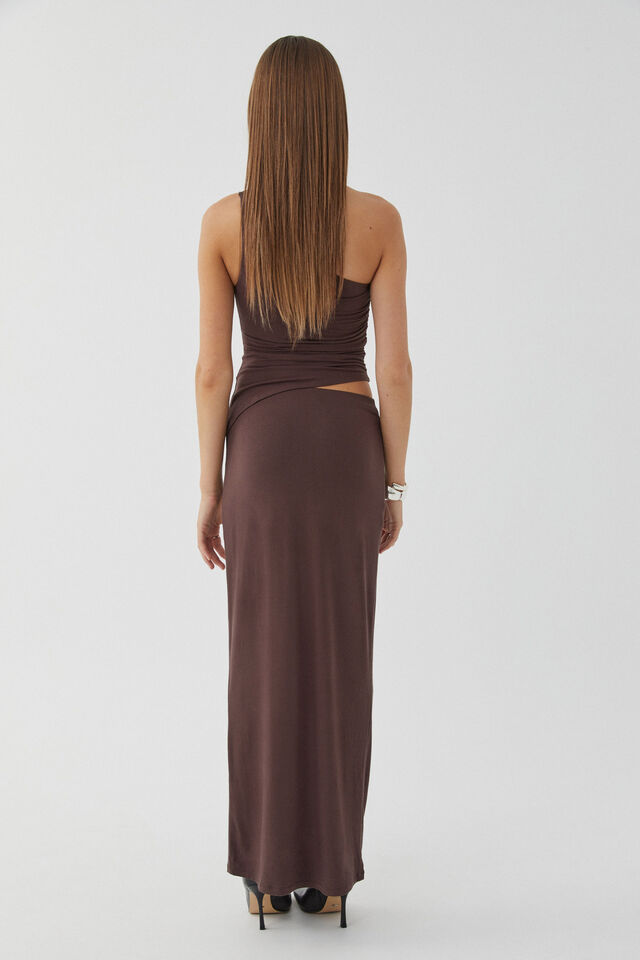 Soft Amelia One Shoulder Top, ESPRESSO BROWN