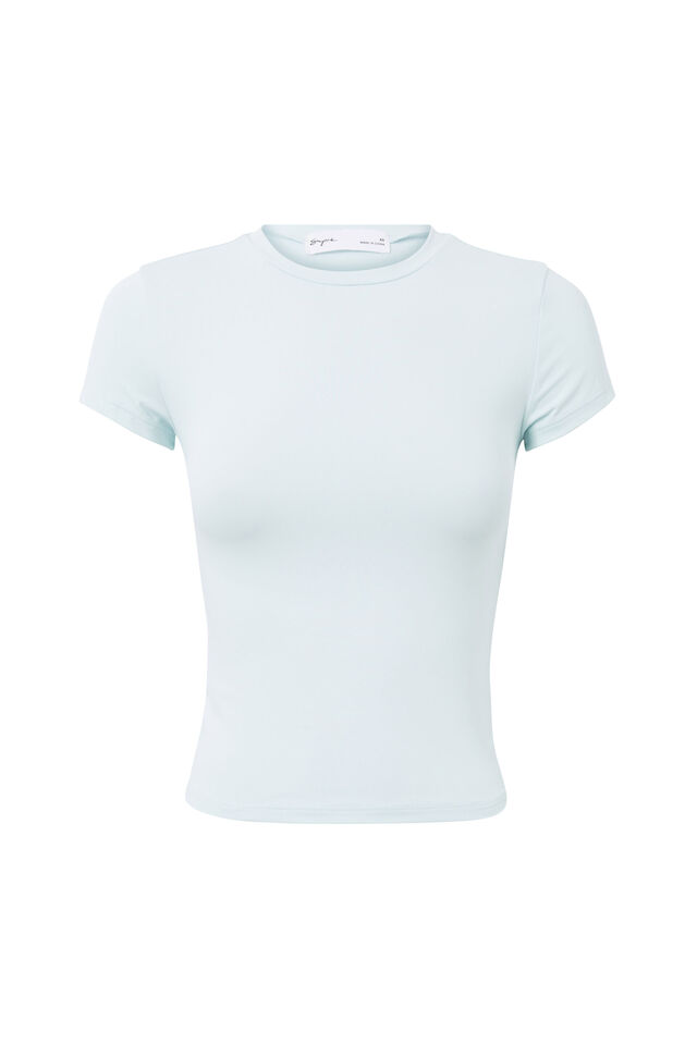 Luxe Longline Tee, MISTY AQUA