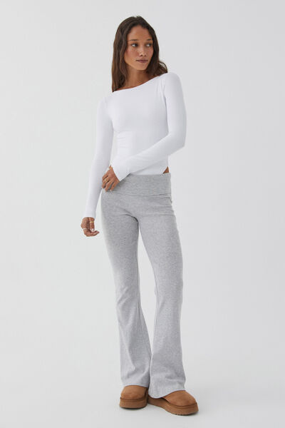 Luxe Backless Long Sleeve Bodysuit, WHITE
