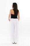 Henley Relaxed Linen Pant, WHITE - alternate image 3