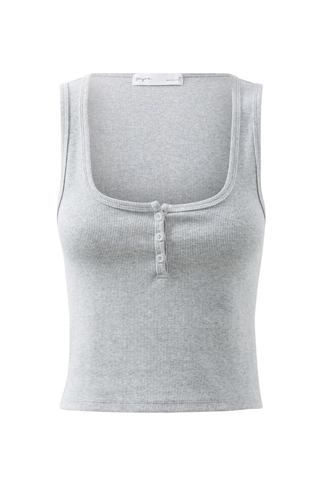 Hailey Henley Tank, GREY MARLE
