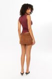 Rylie Micro Skort, BRUNETTE BROWN SUEDETTE - alternate image 3