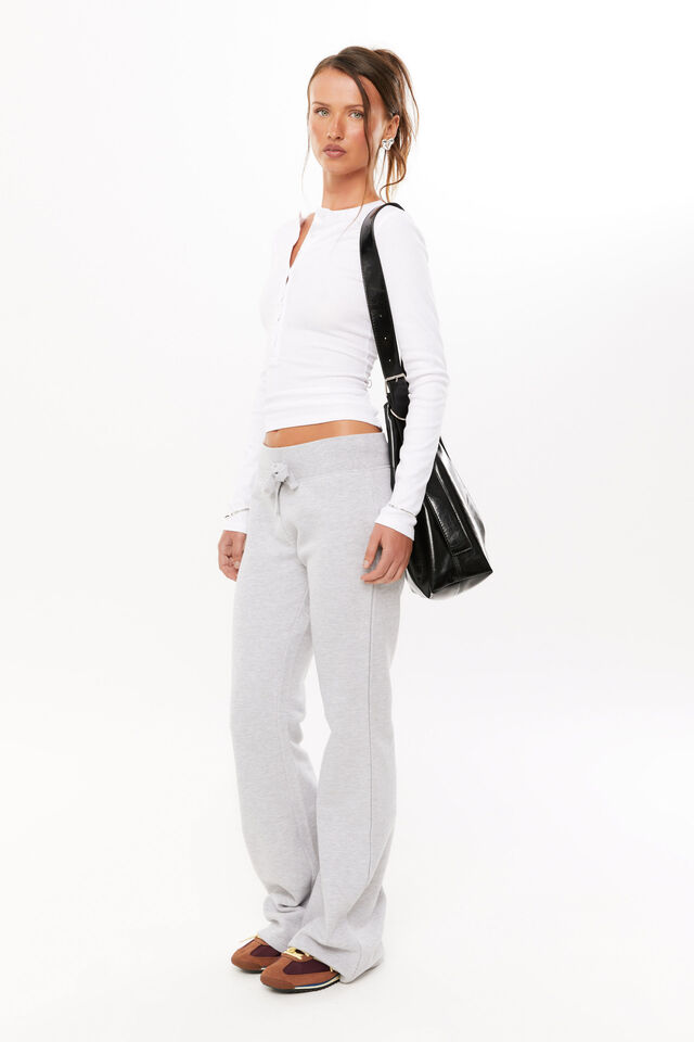 Harriet Henley Long Sleeve Top, WHITE
