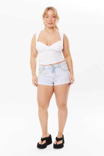 Cuffed Denim Short, JERSEY BLUE