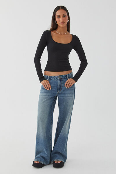 Super Baggy Flare Jean, FITZROY BLUE
