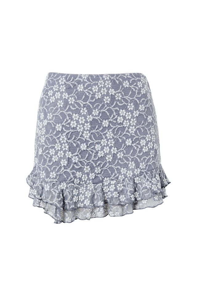 Lola Lace Mini Skirt, FOSSIL GREY