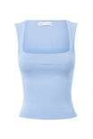 Luxe Open Neck Top, BLUEBERRY CREAM - alternate image 6