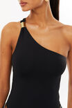 Luxe Jessica One Shoulder Bodysuit, BLACK - alternate image 5