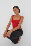 Luxe Ruched Sleeveless Top, RUBY RED - alternate image 5