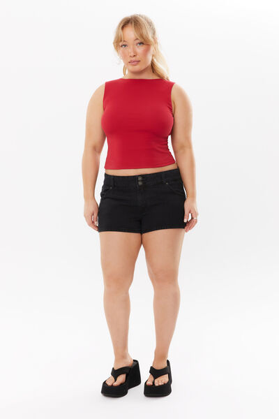 Denim Booty Short, TRUE BLACK