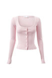Elise Button Through Long Sleeve Top, ROSETTE PINK - alternate image 6