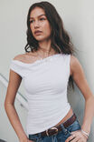 Soft Mia Ruched Top, WHITE - alternate image 1